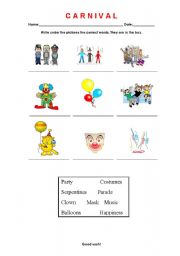 English Worksheet: Carnival