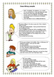 English Worksheet: Describing people