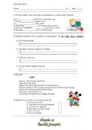 English Worksheet: TEST