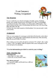 English Worksheet: Event summary