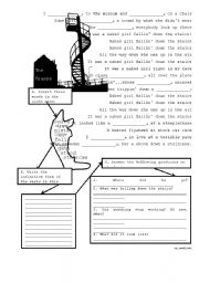 English worksheet: Naked girl falling down the stairs