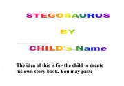 English Worksheet: My Own book about stegosauraus