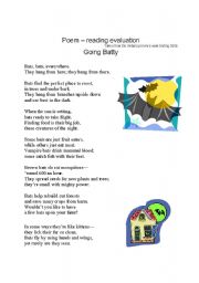 English worksheet: Going Batty.