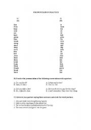 English worksheet: pronunciation - mininal pairs - beach vs bitch 