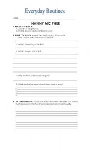 English Worksheet: Nanny McPhee