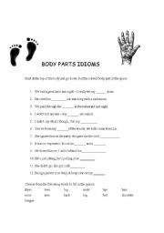 English Worksheet: Body parts idioms