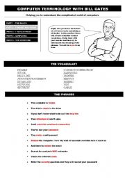 English Worksheet: Computer Terminology With Bill Gates Part 2 of 5