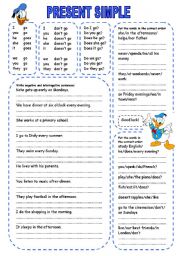 English Worksheet: PRESENT SIMPLE (1)