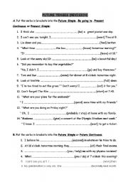 English Worksheet: FUTURE TENSES (REVISION EXERCISES)