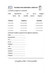 English worksheet: Palabras para describir - Español