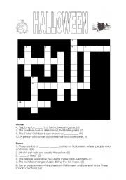 English Worksheet: Halloween crossword and speaking activities