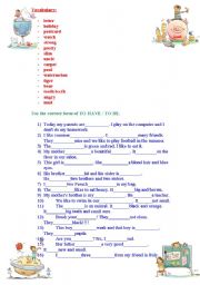 English worksheet: Geneal Vocabulary. To have or to be?