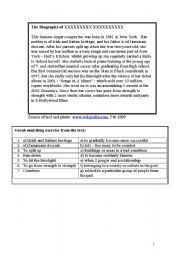 English Worksheet: Alicia Keys - Unbreakable - Biography and song gap-fill