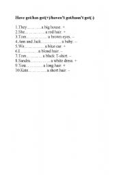 English Worksheet: have got