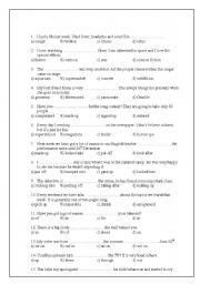 English Worksheet: Multiple Choice Test