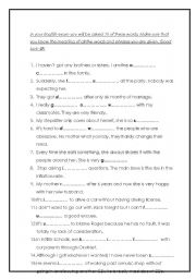English Worksheet: Vocabulary Sheet