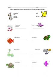 English worksheet: Animals