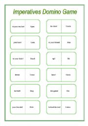 English Worksheet: Imperatives (domino game)