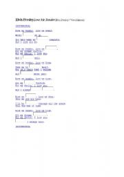 English worksheet: Love me Tender-Elvis Presley