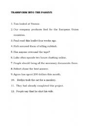 English worksheet: Passive Voice