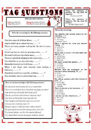 English Worksheet: TAG QUESTIONS