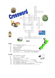 English Worksheet: New Zealand crossword