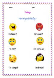 English Worksheet: Feelings