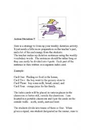 English Worksheet: Action Dictation