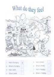 English Worksheet: What do they feel