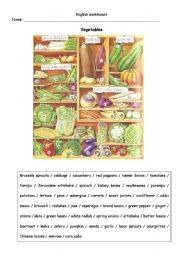 English Worksheet: Vegetables