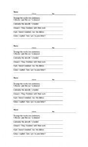 English worksheet: present perfect tense