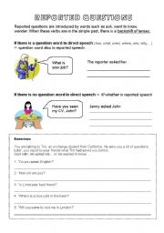 English worksheet: Reported Questions