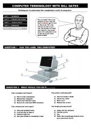 English Worksheet: Computer Terminology With Bill Gates Part 5 of 5 The Interview