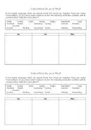 English Worksheet: Do, go or play?