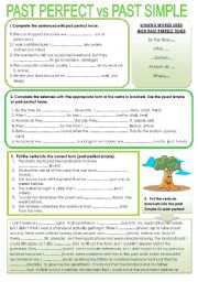 English Worksheet: past perfect vs. past simple