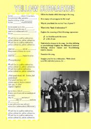 English Worksheet: Yellow Submarine I