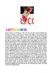 English worksheet: A butterfly on ice