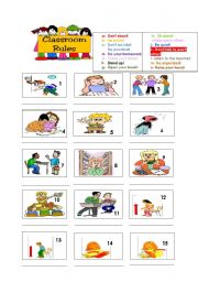 English Worksheet: Classroom Rules!