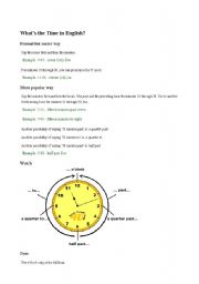 English worksheet: The hour