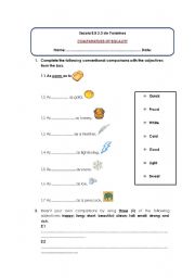 English worksheet: Some common comparisons in English