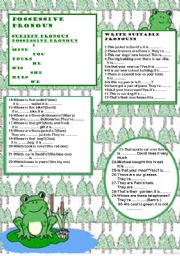 English Worksheet: POSSESSIVE PRONOUNS