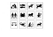 English Worksheet: Zodiac Signs - Memory game