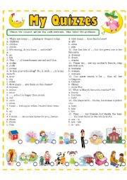 English Worksheet: MY QUIZZES 1