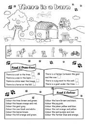 English Worksheet: There is a barn (1)