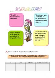 English worksheet: Comparatives