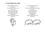 English worksheet: Old Mac donalds had a farm