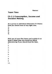English Worksheet: Consumption 
