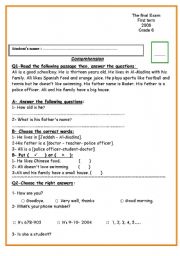 English Worksheet: exam 