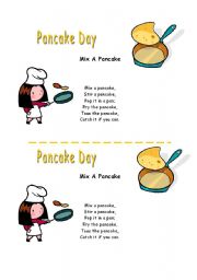 English Worksheet: Pancake song