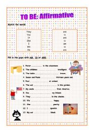 English Worksheet: To Be: Affirmative